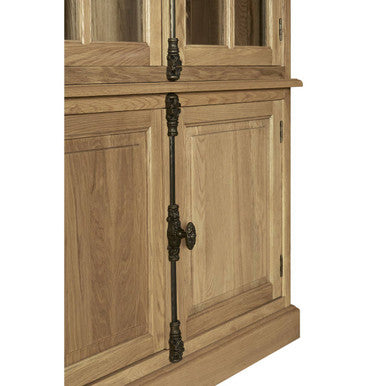 Orsina Lyon Tall Oak Wood Display Cabinet - Washed Grey Finish