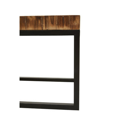 Orsina Malang Nesting Tables – Set of 3 Rustic Teak and Black Metal