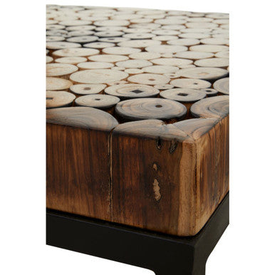 Orsina Malang Nesting Tables – Set of 3 Rustic Teak and Black Metal