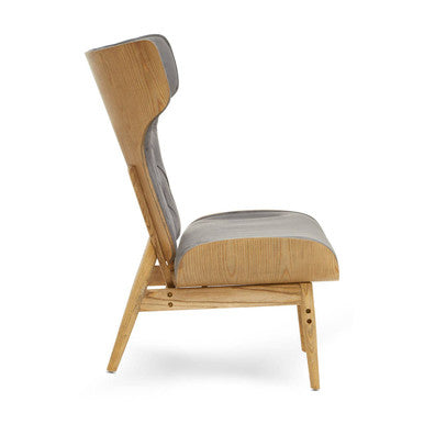 Orsina Vinsi Velvet Accent Chair – Dark Grey Tufted Winged Back