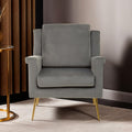Orsina Salma Grey Velvet Armchair – Modern Accent Chair with Gold Legs