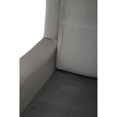 Orsina Salma Grey Velvet Armchair – Modern Accent Chair with Gold Legs