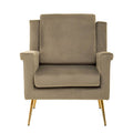 Orsina Salma Mink Velvet Armchair – Gold Leg Accent Lounge Chair