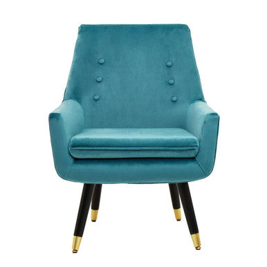 Orsina Sara Green Velvet Armchair – Mid-Century Tufted Accent Chair