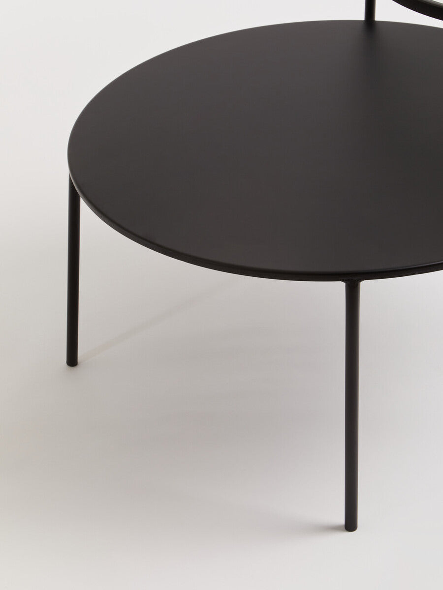 Orsina Trento Coffee Table – Two-Tier Glass and Black Metal Frame