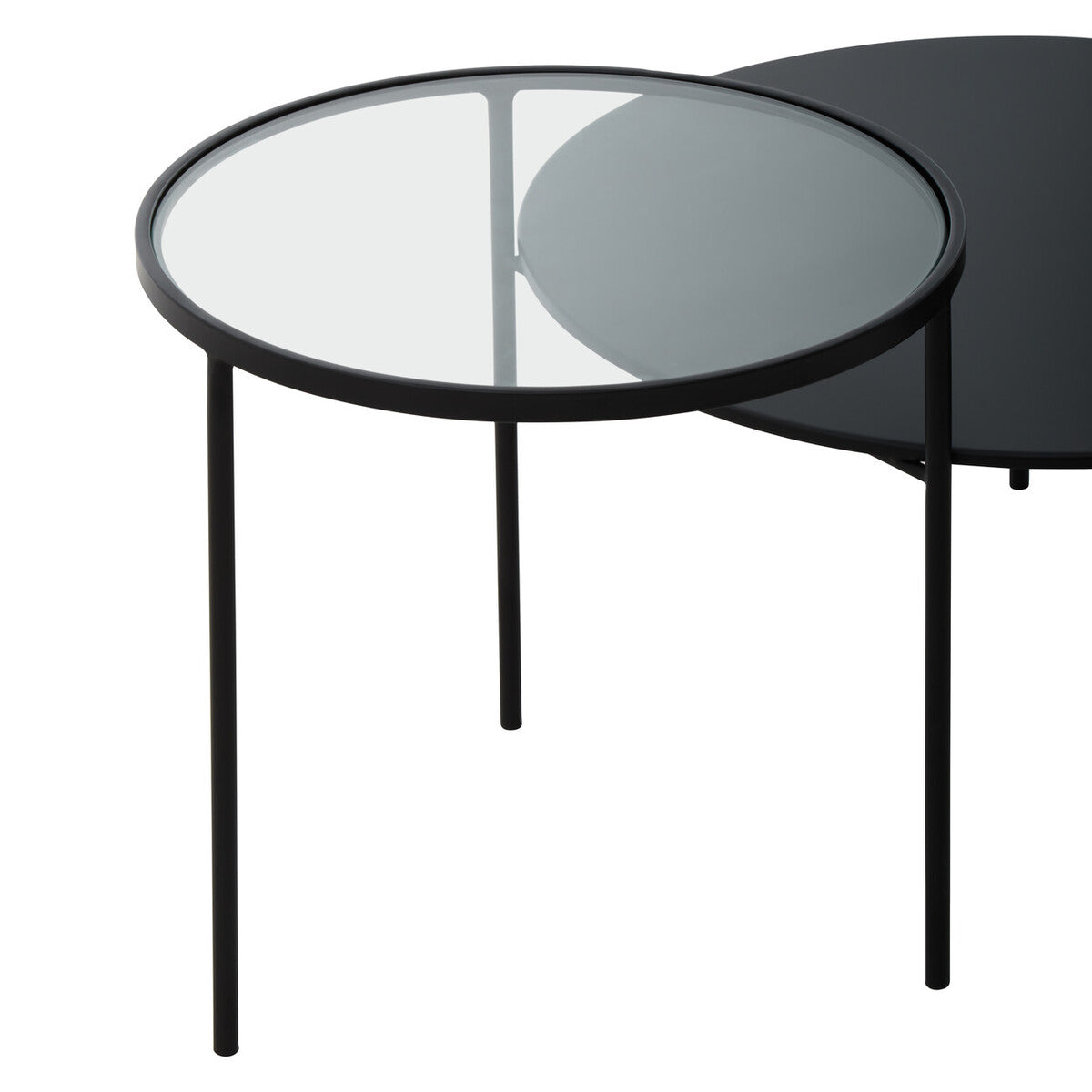 Orsina Trento Coffee Table – Two-Tier Glass and Black Metal Frame