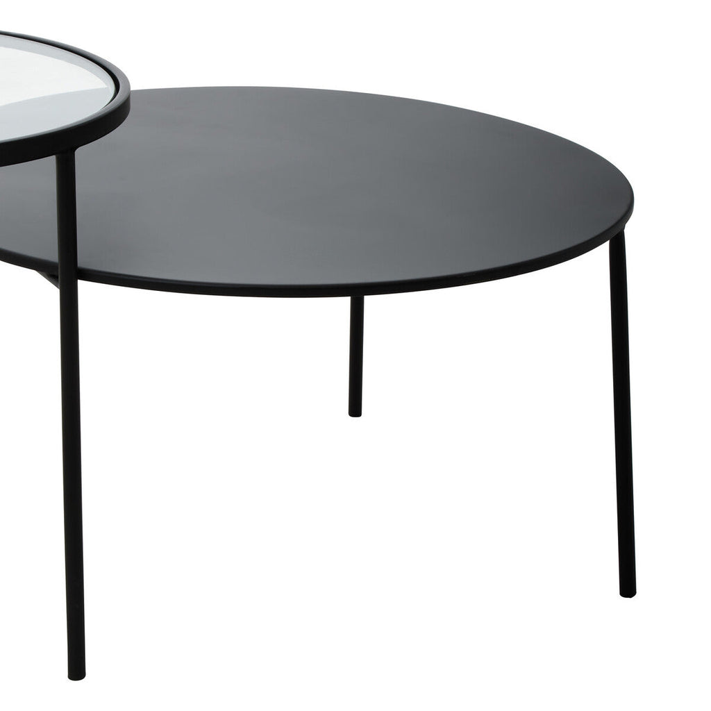 Orsina Trento Coffee Table – Two-Tier Glass and Black Metal Frame