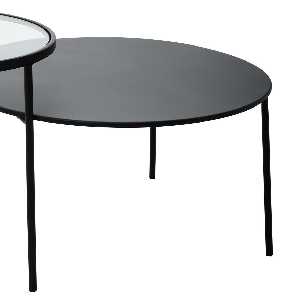 Orsina Trento Coffee Table – Two-Tier Glass and Black Metal Frame
