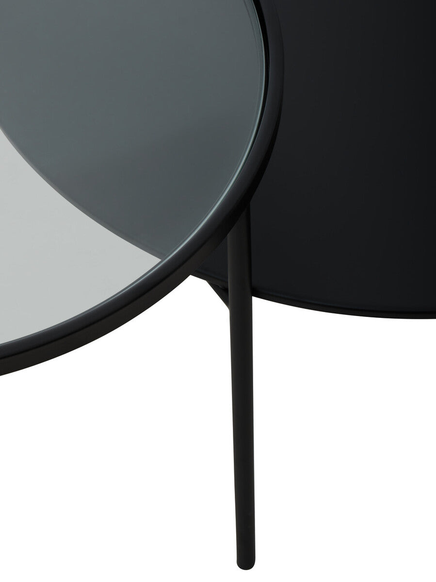 Orsina Trento Coffee Table – Two-Tier Glass and Black Metal Frame