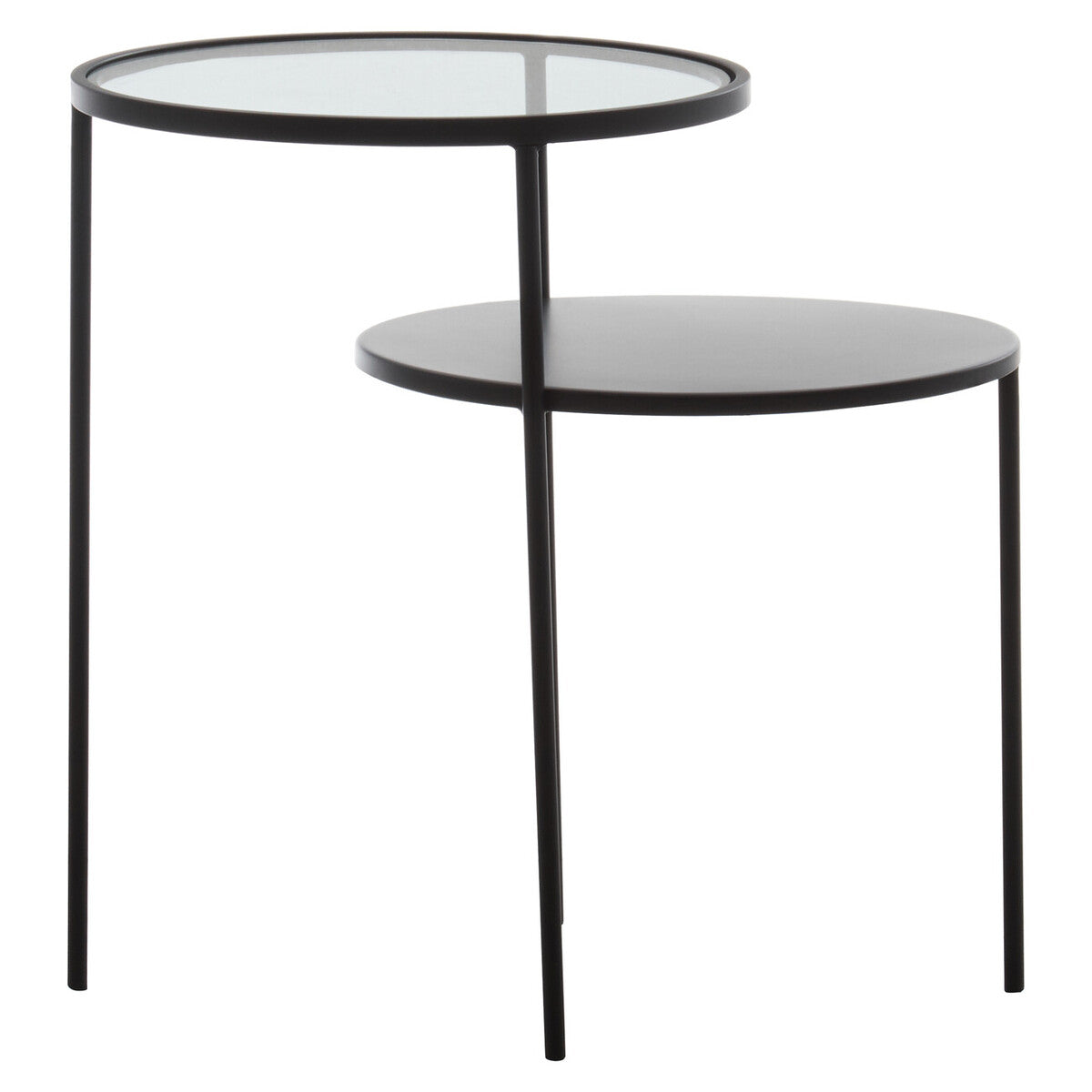 Orsina Trento Glass and Metal End Table – Modern Tiered Side Table