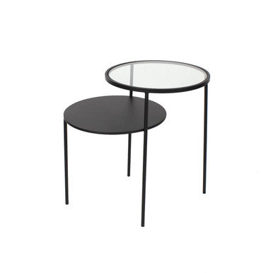 Orsina Trento Glass and Metal End Table – Modern Tiered Side Table