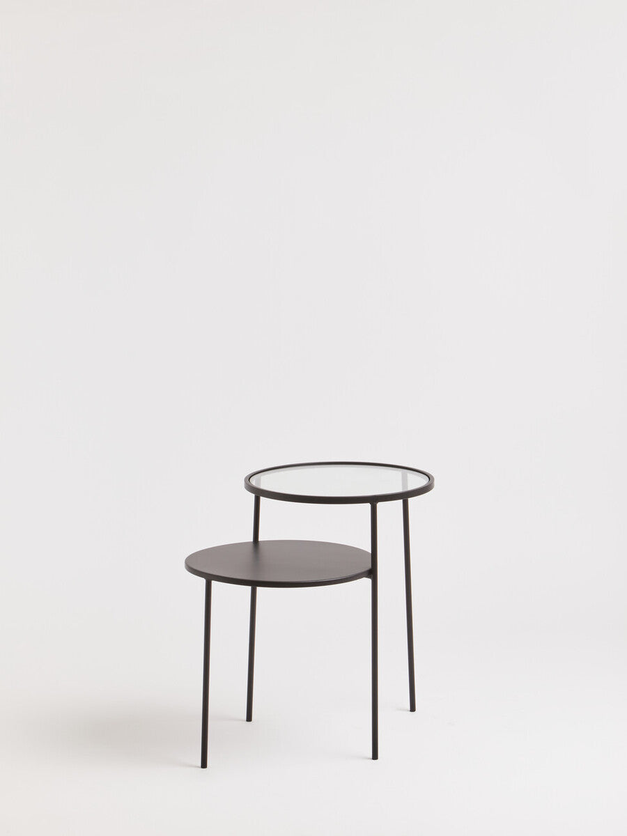 Orsina Trento Glass and Metal End Table – Modern Tiered Side Table