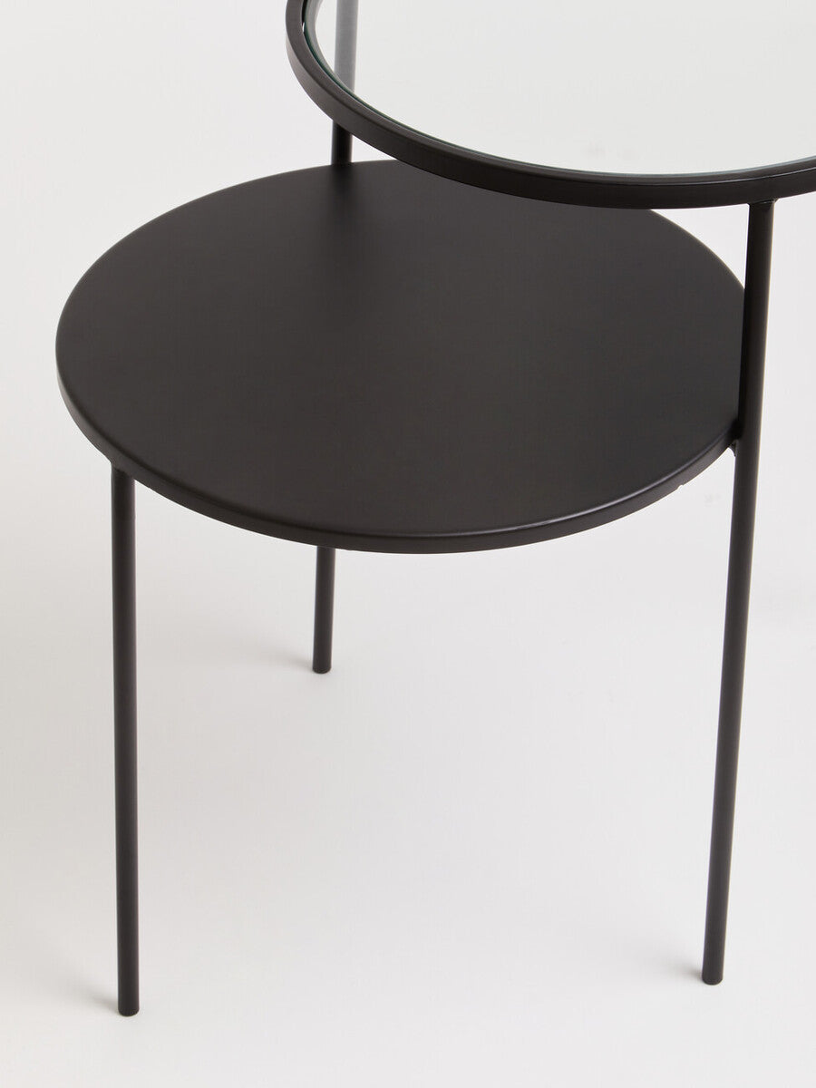 Orsina Trento Glass and Metal End Table – Modern Tiered Side Table