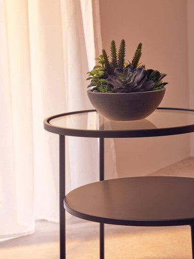 Orsina Trento Glass and Metal End Table – Modern Tiered Side Table