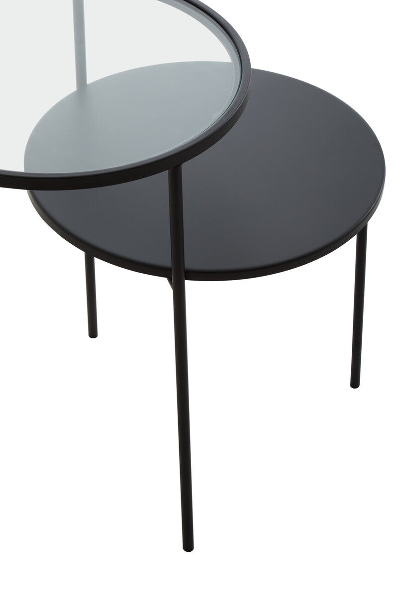 Orsina Trento Glass and Metal End Table – Modern Tiered Side Table