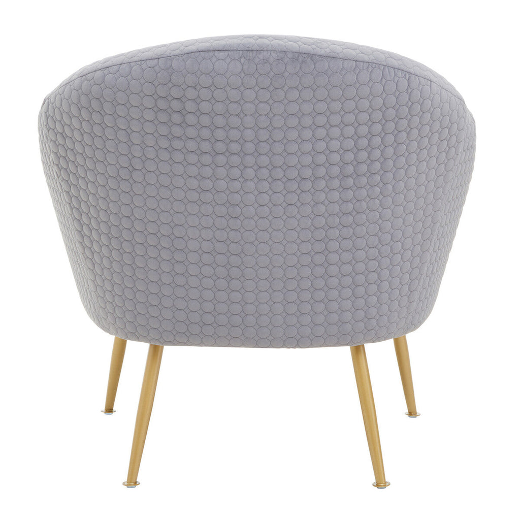 Orsina Tania Grey Velvet Occasional Chair – Modern Accent Seat with Gold Legs