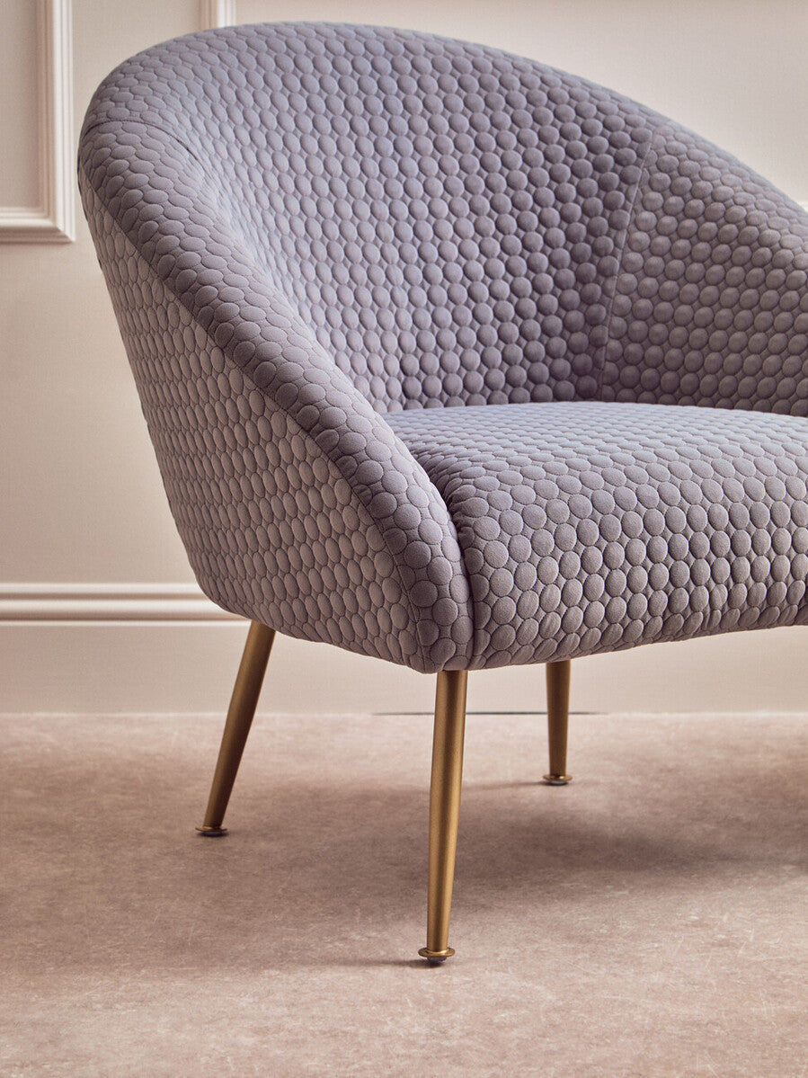 Orsina Tania Grey Velvet Occasional Chair – Modern Accent Seat with Gold Legs