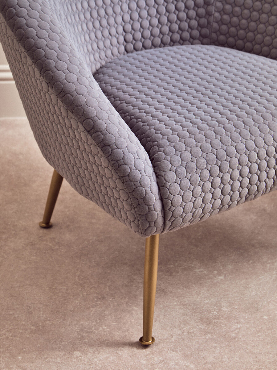Orsina Tania Grey Velvet Occasional Chair – Modern Accent Seat with Gold Legs