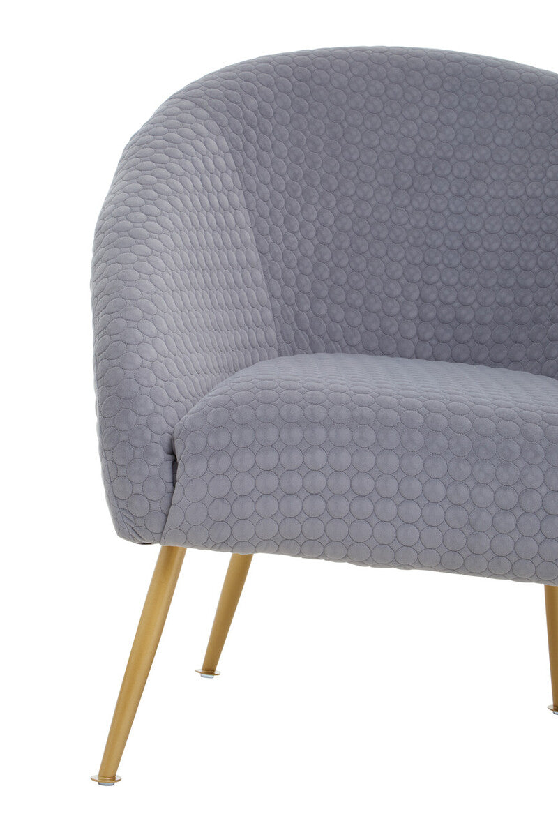 Orsina Tania Grey Velvet Occasional Chair – Modern Accent Seat with Gold Legs