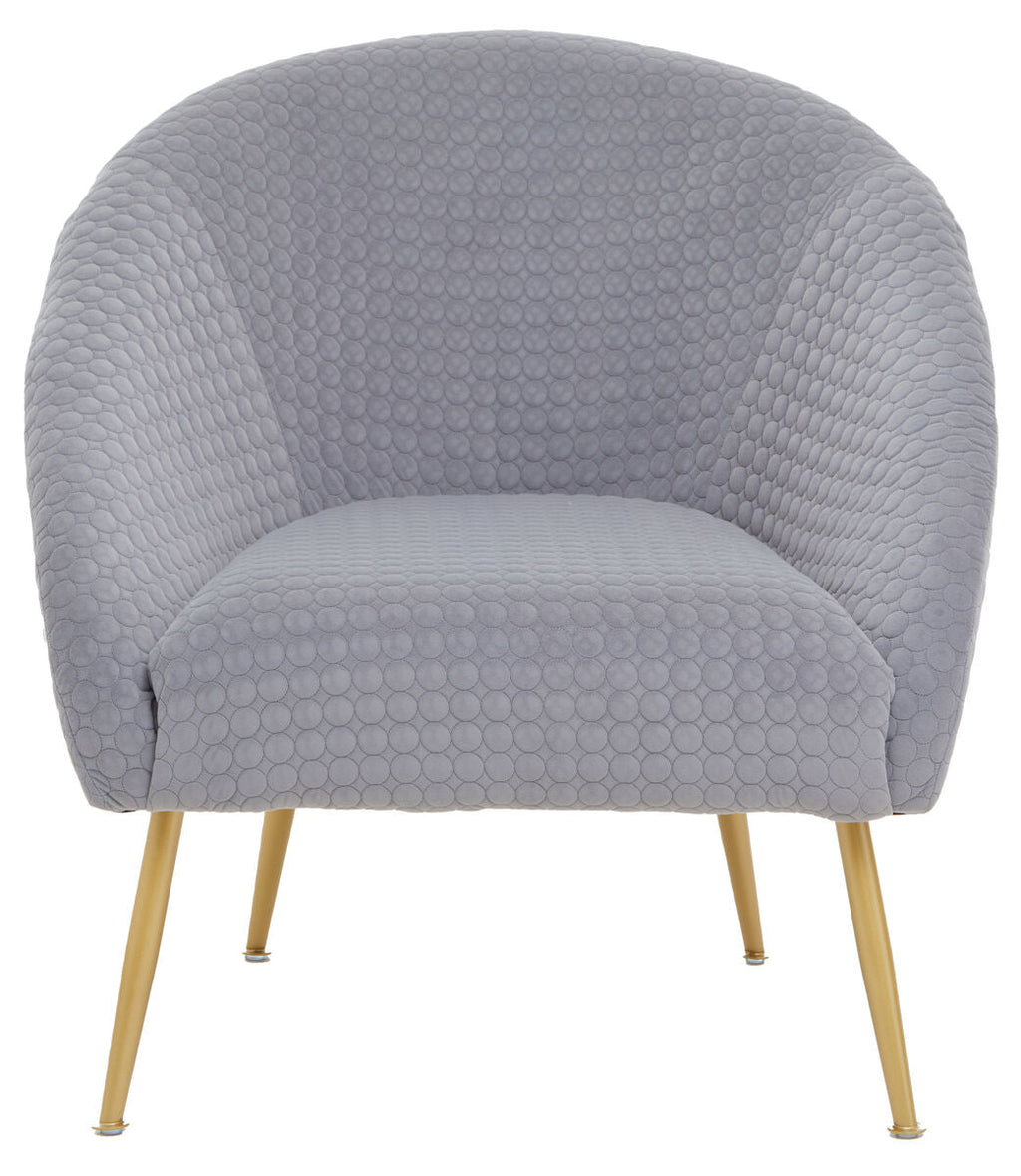 Orsina Tania Grey Velvet Occasional Chair – Modern Accent Seat with Gold Legs