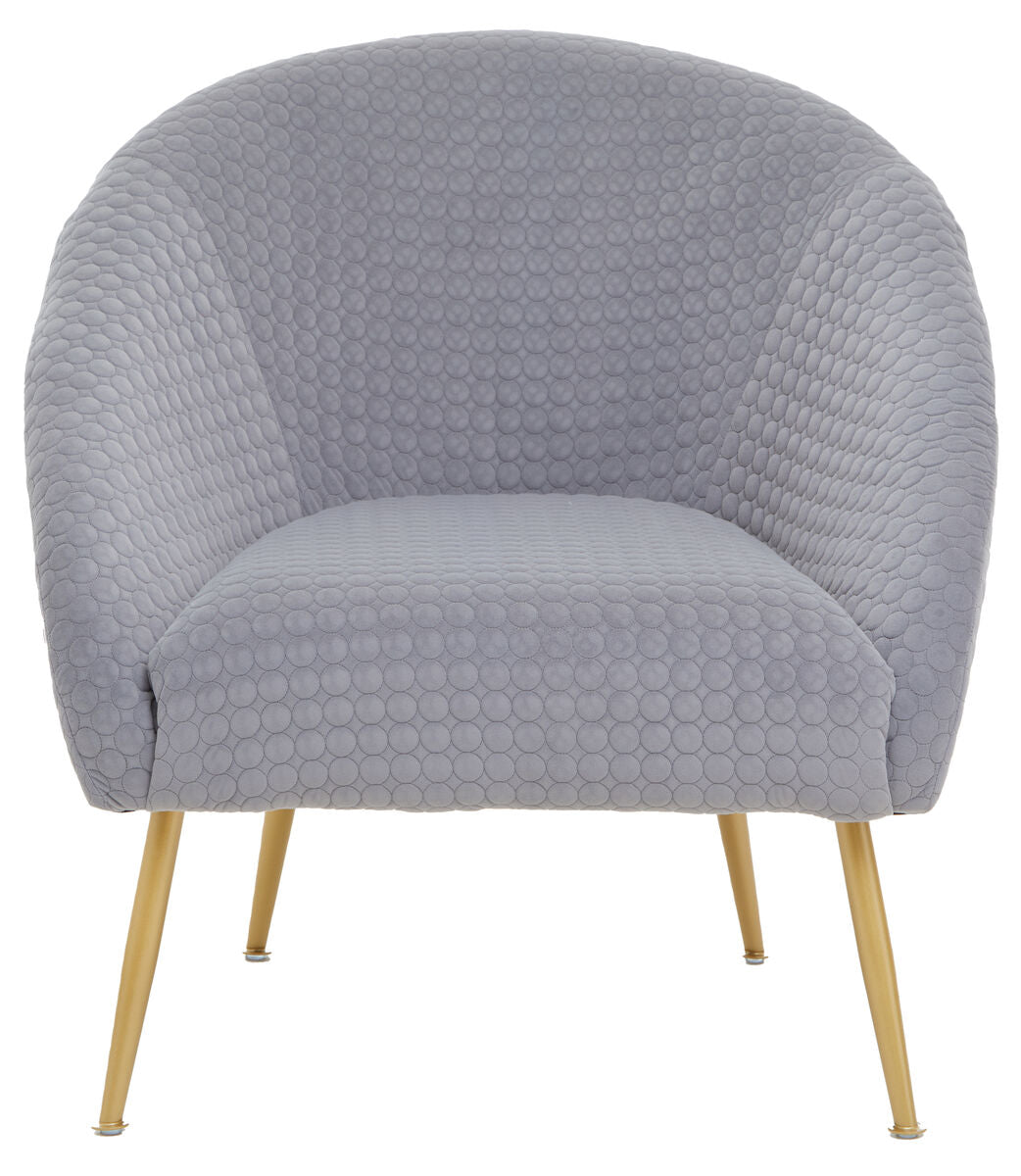 Orsina Tania Grey Velvet Occasional Chair – Modern Accent Seat with Gold Legs