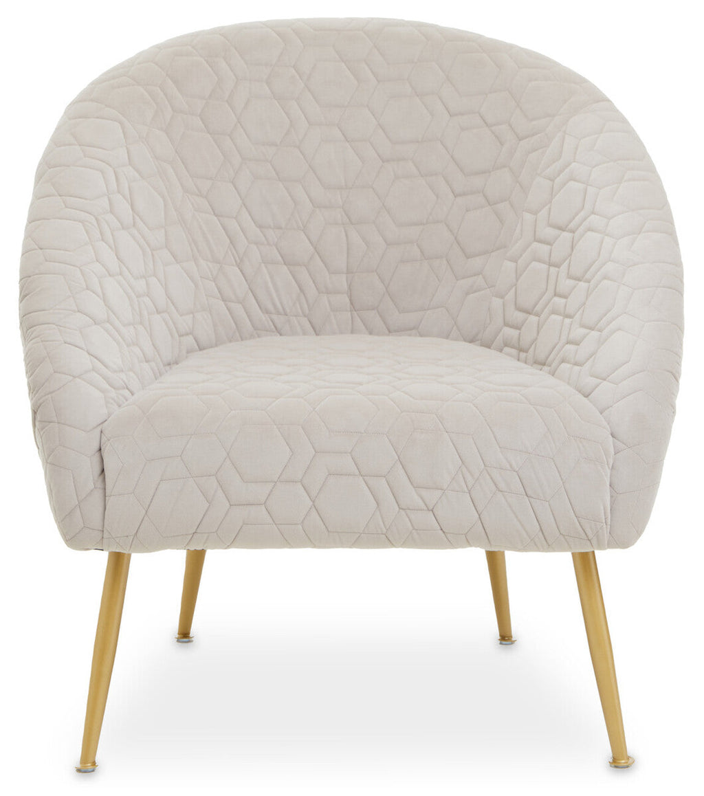 Orsina Tania Beige Velvet Occasional Chair – Gold Metal Legs