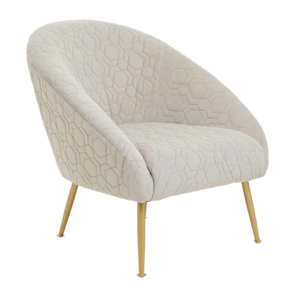 Orsina Tania Beige Velvet Occasional Chair – Gold Metal Legs