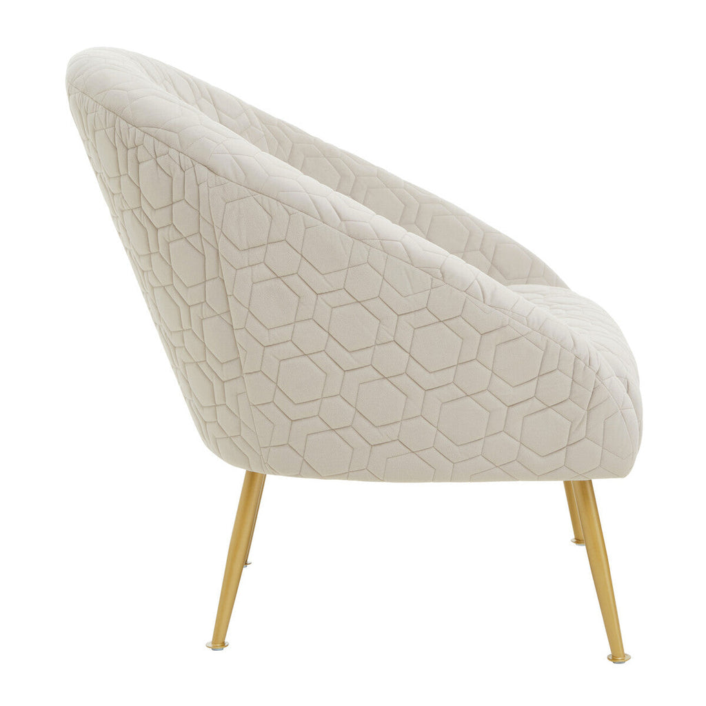 Orsina Tania Beige Velvet Occasional Chair – Gold Metal Legs