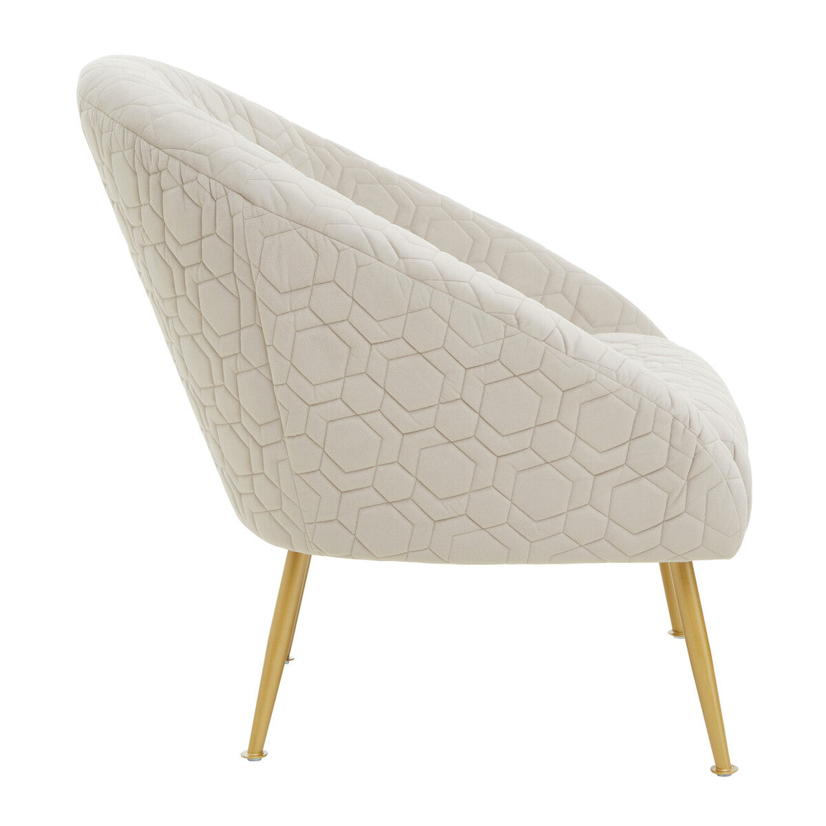 Orsina Tania Beige Velvet Occasional Chair – Gold Metal Legs