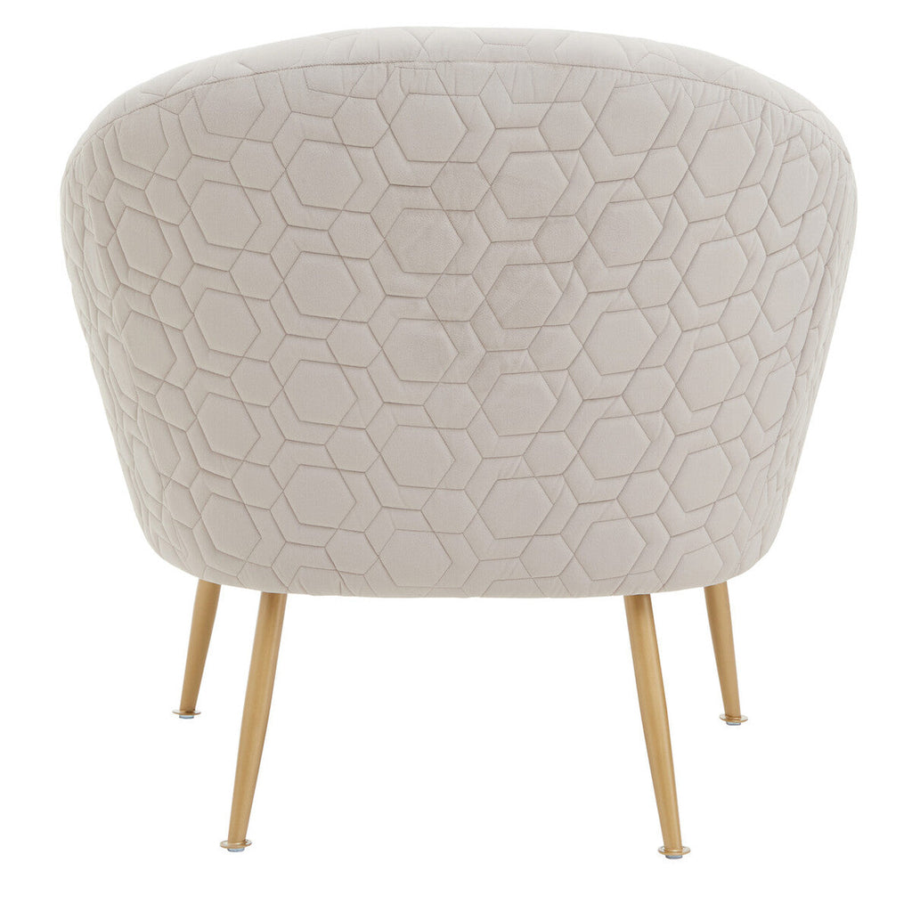 Orsina Tania Beige Velvet Occasional Chair – Gold Metal Legs