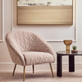 Orsina Tania Beige Velvet Occasional Chair – Gold Metal Legs