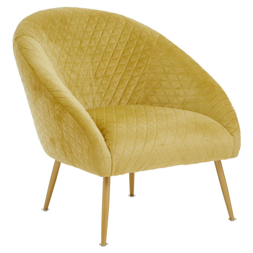 Orsina Tania Gold Velvet Occasional Chair – Modern Art Deco Accent Seat