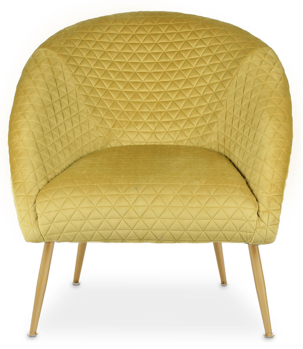 Orsina Tania Gold Velvet Occasional Chair – Modern Art Deco Accent Seat