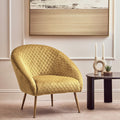 Orsina Tania Gold Velvet Occasional Chair – Modern Art Deco Accent Seat