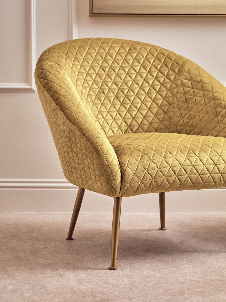 Orsina Tania Gold Velvet Occasional Chair – Modern Art Deco Accent Seat