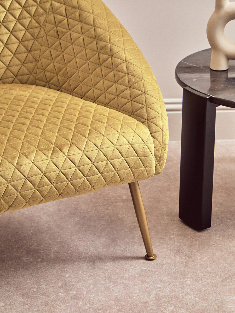 Orsina Tania Gold Velvet Occasional Chair – Modern Art Deco Accent Seat