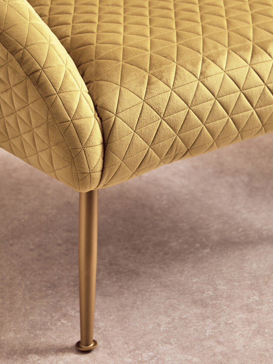 Orsina Tania Gold Velvet Occasional Chair – Modern Art Deco Accent Seat