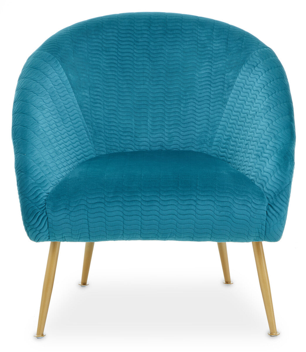 Orsina Tania Blue Velvet Occasional Accent Chair with Gold Legs