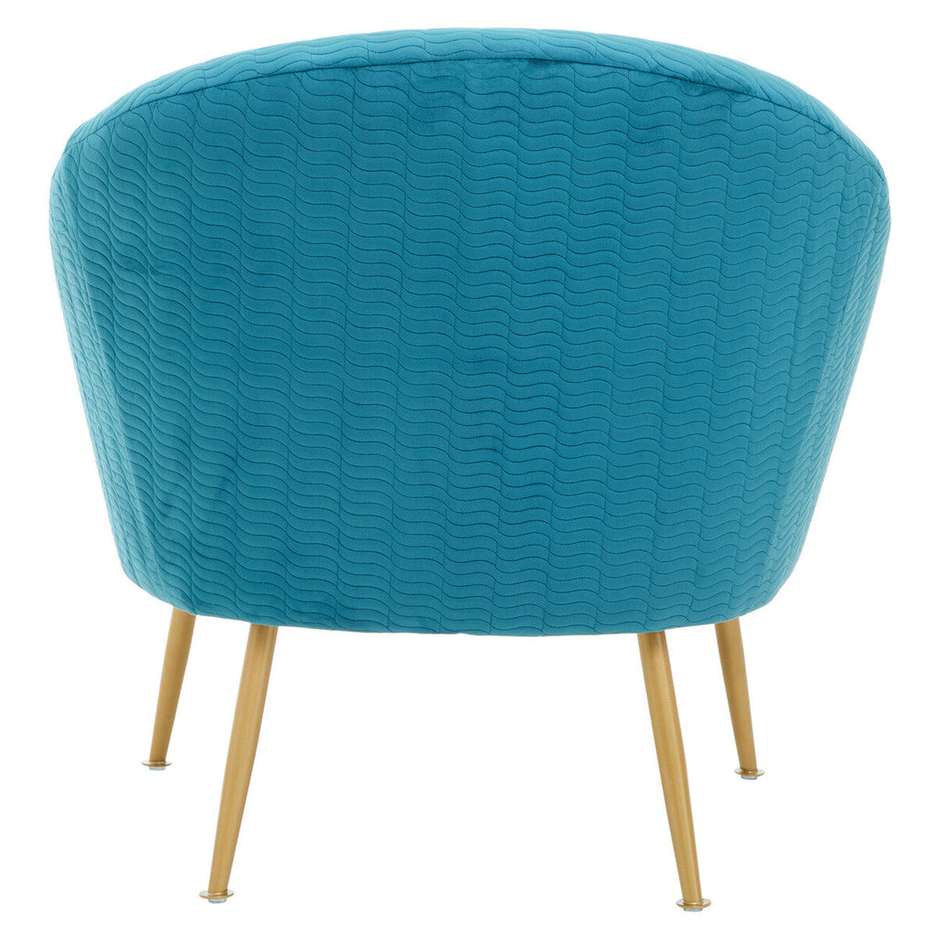 Orsina Tania Blue Velvet Occasional Accent Chair with Gold Legs