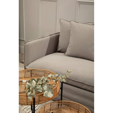 Orsina Antibes 3-Seater Grey Sofa – Modern Cotton Linen Fabric