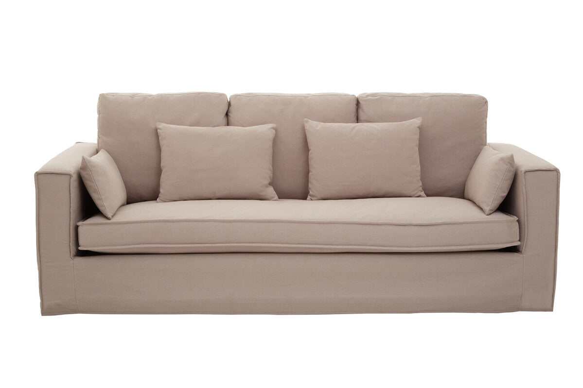 Orsina Menton 3-Seater Grey Fabric Sofa – Contemporary Cotton-Linen