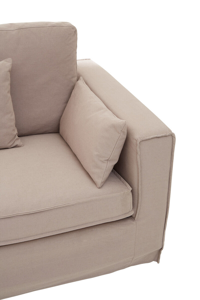 Orsina Menton 3-Seater Grey Fabric Sofa – Contemporary Cotton-Linen