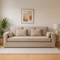 Orsina Menton 3-Seater Grey Fabric Sofa – Contemporary Cotton-Linen