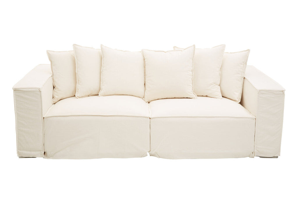 Orsina Marseille 3 Seater Cream Sofa – Linen Blend Modern Lounge