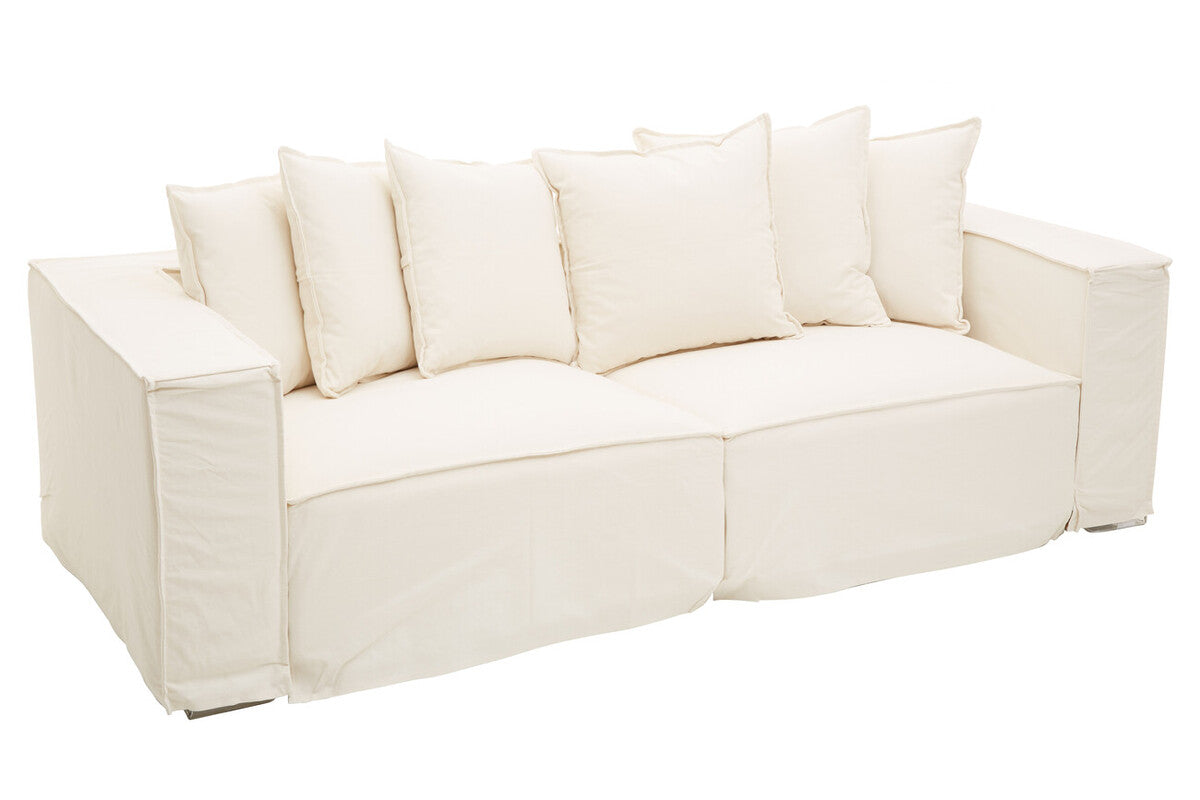 Orsina Marseille 3 Seater Cream Sofa – Linen Blend Modern Lounge