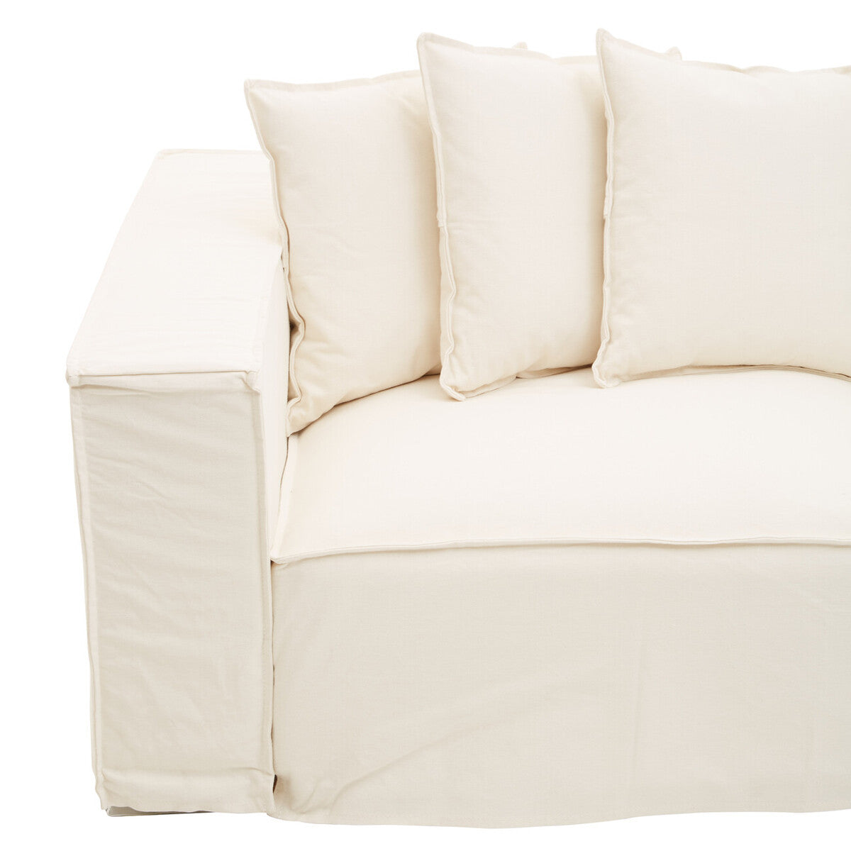 Orsina Marseille 3 Seater Cream Sofa – Linen Blend Modern Lounge