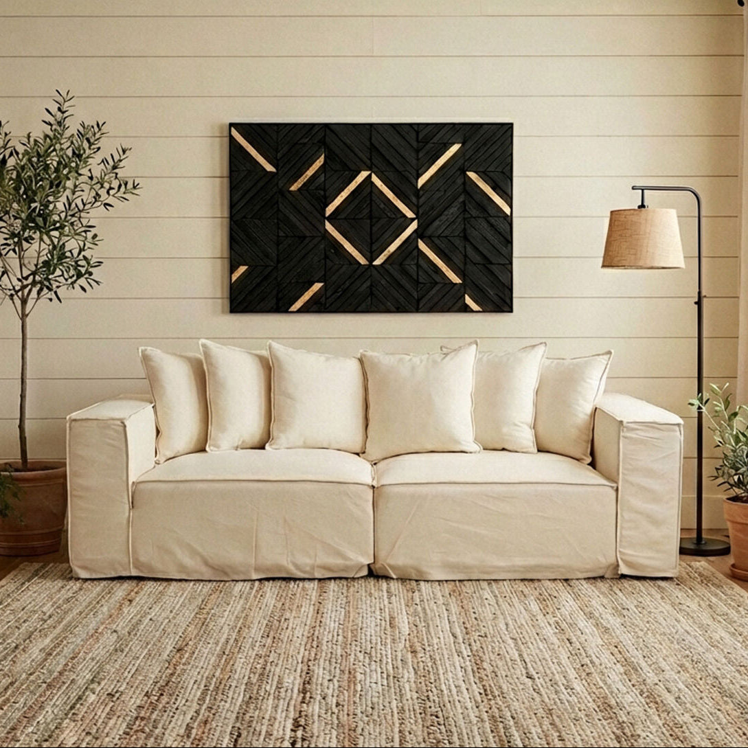 Orsina Marseille 3 Seater Cream Sofa – Linen Blend Modern Lounge