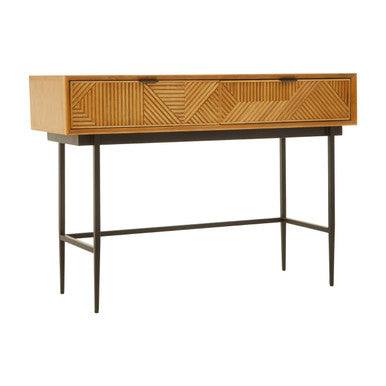 Orsina Jakara Natural Wood Effect Console Table with 2 Drawers