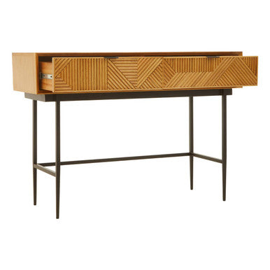 Orsina Jakara Natural Wood Effect Console Table with 2 Drawers