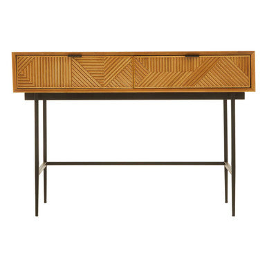 Orsina Jakara Natural Wood Effect Console Table with 2 Drawers